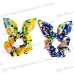 Colorful Flowers Pattern Ear Bow Scrunchie