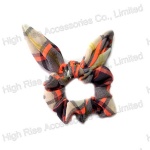 British Style Checked Wired Bow Scrunchie
